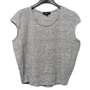 SET Gray Linen Oversized Cropped T-Shirt 2